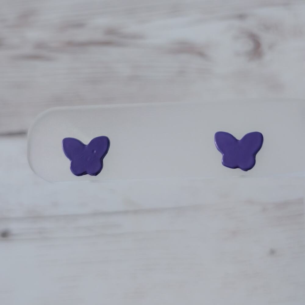Purple Butterfly Stud Earrings